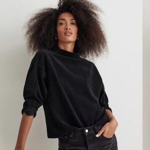 Madewell Striped Jacquard Funnelneck Top